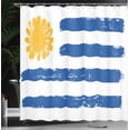 thumbnail image 3 of Ambesonne Uruguay Shower Curtain, Brush Painting Stroke Flag, 69"Wx84"L, Cobalt Blue Earth Yellow, 3 of 4