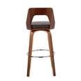 thumbnail image 5 of Trilogy Mid-Century Modern Barstool In Walnut And Brown Faux Leather - Set Of 2, 5 of 7