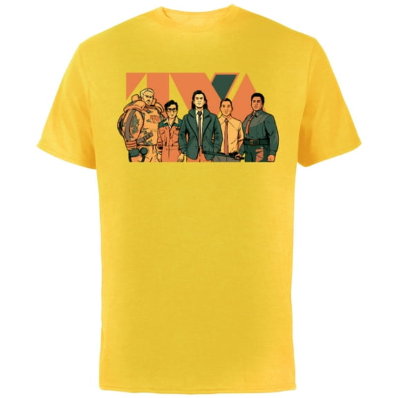 Marvel Studios Loki Season 2 Loki Crew TVA Logo Disney MCU - Short Sleeve Cotton T-Shirt for Adults - Customized-Yellow