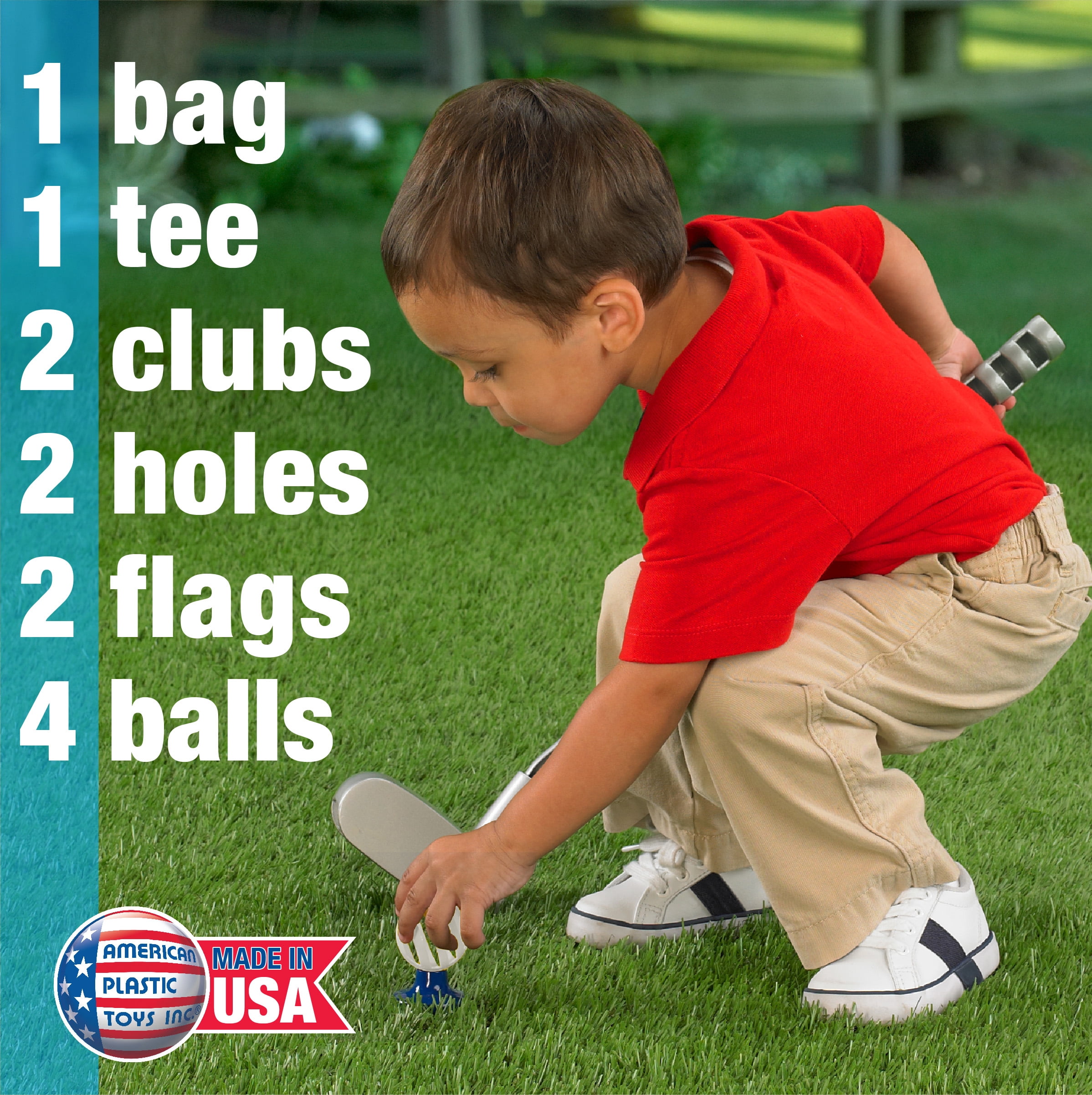 American Plastic Toys Kids Junior Pro Golf Set with 11 Accessories, Blue