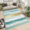 thumbnail image 2 of 5.3'x7.5' rug non slip washable striped outdoor rug rug washable area rug farmhouse style bedroom small rug, 2 of 9