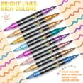 thumbnail image 4 of Glitter Brush Markers Pens 72 Colors Dualtip Glitter Pens Set 36 Pack Metallic Markers For Cards DIY Crafts Doodle Writing Adults Coloring Books 30ml, 4 of 8