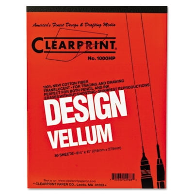 Design Vellum Paper, 16lb, White, 8-1/2 x 11, 50 Sheets/Pad, Sold as 1 Pad, 50 Sheet per Pad