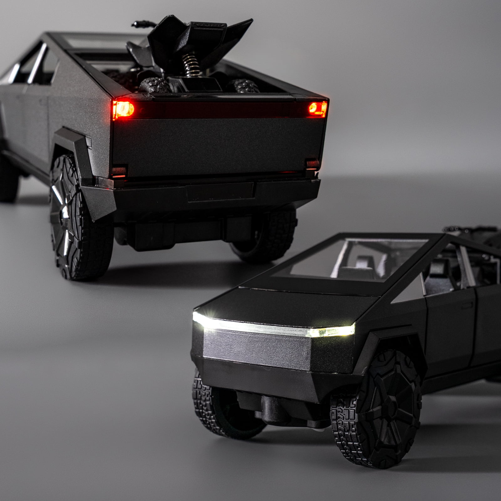BDTCTK 1:24 RC Radio Control Cybertruck Pickup Truck, Remote Control Car Toy for Kids, 2.4GHz Sound and Light Model Car Die-Casting Alloy Vehicle Collection Gift Gray