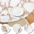 thumbnail image 4 of White Marble Rose Gold Line Pattern Round Fitted Tablecloth with Elastic Edge,Dining Table Cover Waterproof,Outdoor Round Tablecloth for Camping,Dining,Indoor and Outdoor, 4 of 7