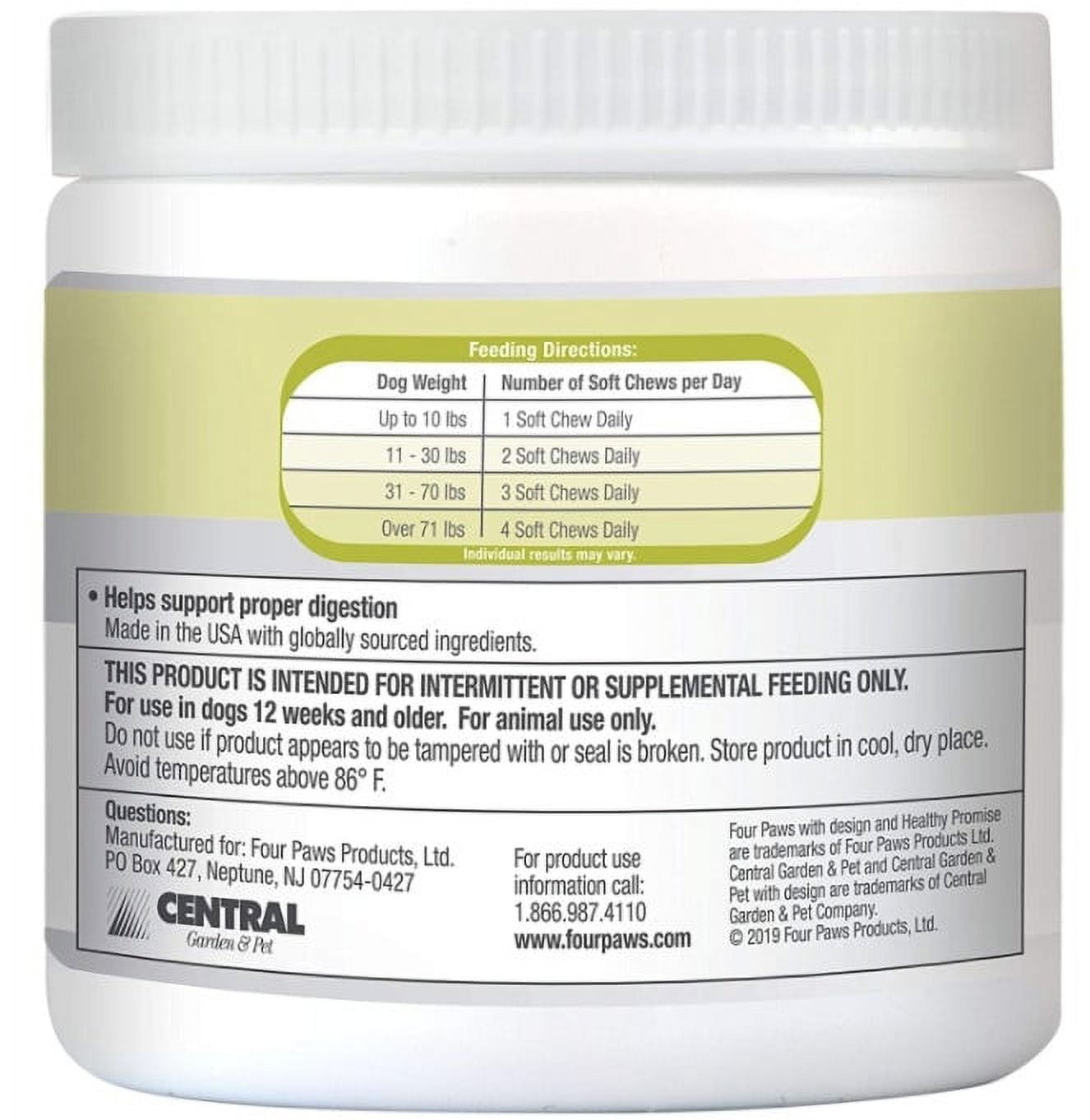90 count Four Paws Healthy Promise Pre and Probiotic Supplement for Dogs