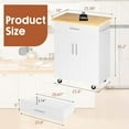 thumbnail image 5 of XgoodX 26" Kitchen Island on Wheels with Storage Cabinet Kitchen Cart Cabinet with Shelves, Cart Handle for Towel Rack or Free Mobility, Portable Islands for Kitchen,White, 5 of 9