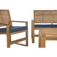 thumbnail image 6 of SAFAVIEH Ozark Outdoor Patio 4 Piece Conversation Set, Brown/Navy, 6 of 7