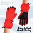 thumbnail image 6 of Cooraby 2 Pairs Kids Snow Ski Gloves Winter Waterproof Warm Gloves for Boys Girls Cold Weather Outdoor, 6 of 7