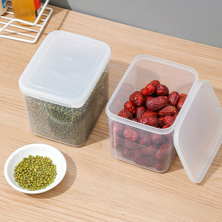 Kitchen Plastic Spice Storage Box With Lid Single Double Grid Food