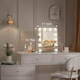 thumbnail image 2 of Hasipu Vanity Mirror with Lights, Hollywood 12" x 14" LED Makeup Mirror, 3 Modes Light, Smart Touch Control Dimmable, 360°Rotation, Rounded Rectangle White Frame, 2 of 8