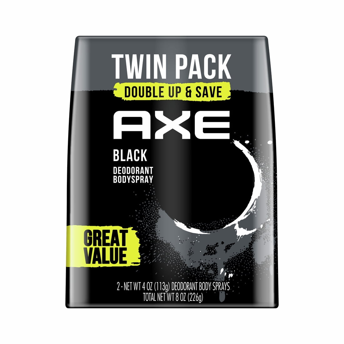 Axe Black Body Spray Deodorant for Men, 4 Oz, 2 Pack