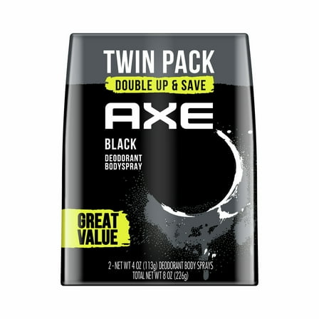 Axe Black 48H High Definition Scent Deodorant Body Spray 4 Oz, 2 Pack