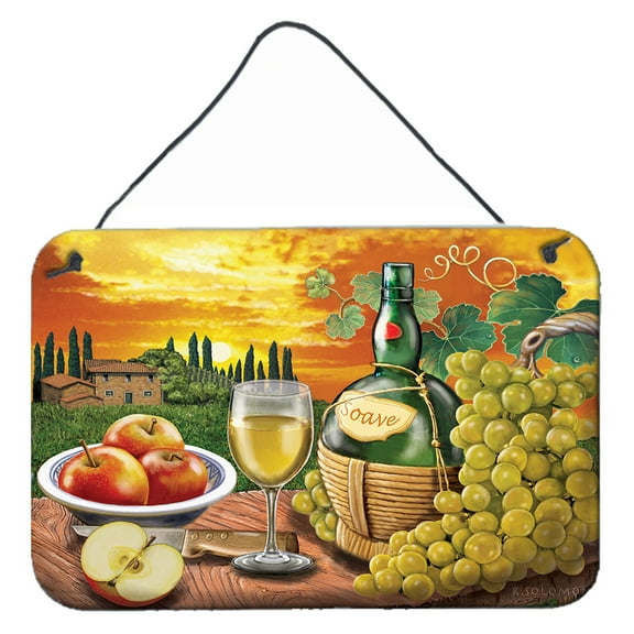 Carolines Treasures PRS4027DS812 Soave  Wine and Cheese Wall or Door Hanging Prints  8x12 multicolor