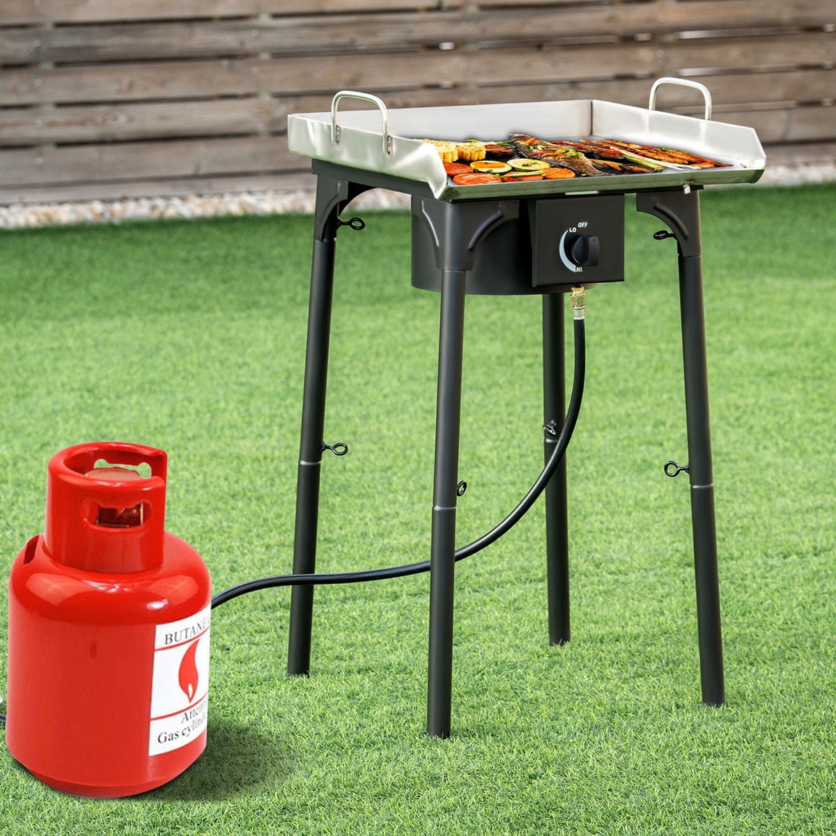 Goplus Portable Propane 100000BTU Single Burner Outdoor Camp Stove w Adjustable Legs