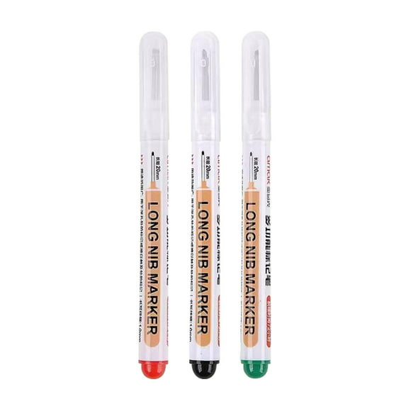 Rotuladores de cabeza larga de 20mm, 3 piezas, marcador de carpintería, resistente al agua, multiusos, lápiz de carpintero, rotulador de agujero Macarena Marcadores de cabeza larga