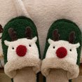 thumbnail image 3 of Suaves para Parejas Pantuflas Felpa Alce Navideño Antideslizantes Interior, 3 of 9