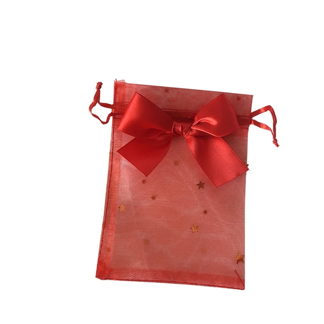Cateissary Bolsa de tul de 30 Uds., bolsa con cordón, bolsas de ñame, bolsas de joyería para jabón, cuerda con lazo, red de bolsillo para dulces, Kits de decoración para fiestas rojo 13*18cm Cateissary HA070639-16