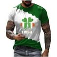 thumbnail image 3 of BiZtdJrK St Patricks Day Shirts for Men Color Block Shamrock T-Shirt Big and Tall Casual Crew Neck Short Sleeve Tops Green Clover Irish T Shirt Limited Time Sales Green XXL, 3 of 4