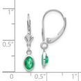 thumbnail image 3 of 14K White Gold Earring Birthstone (05) May Women'S Emerald Oval Green 23 mm 4, 3 of 3
