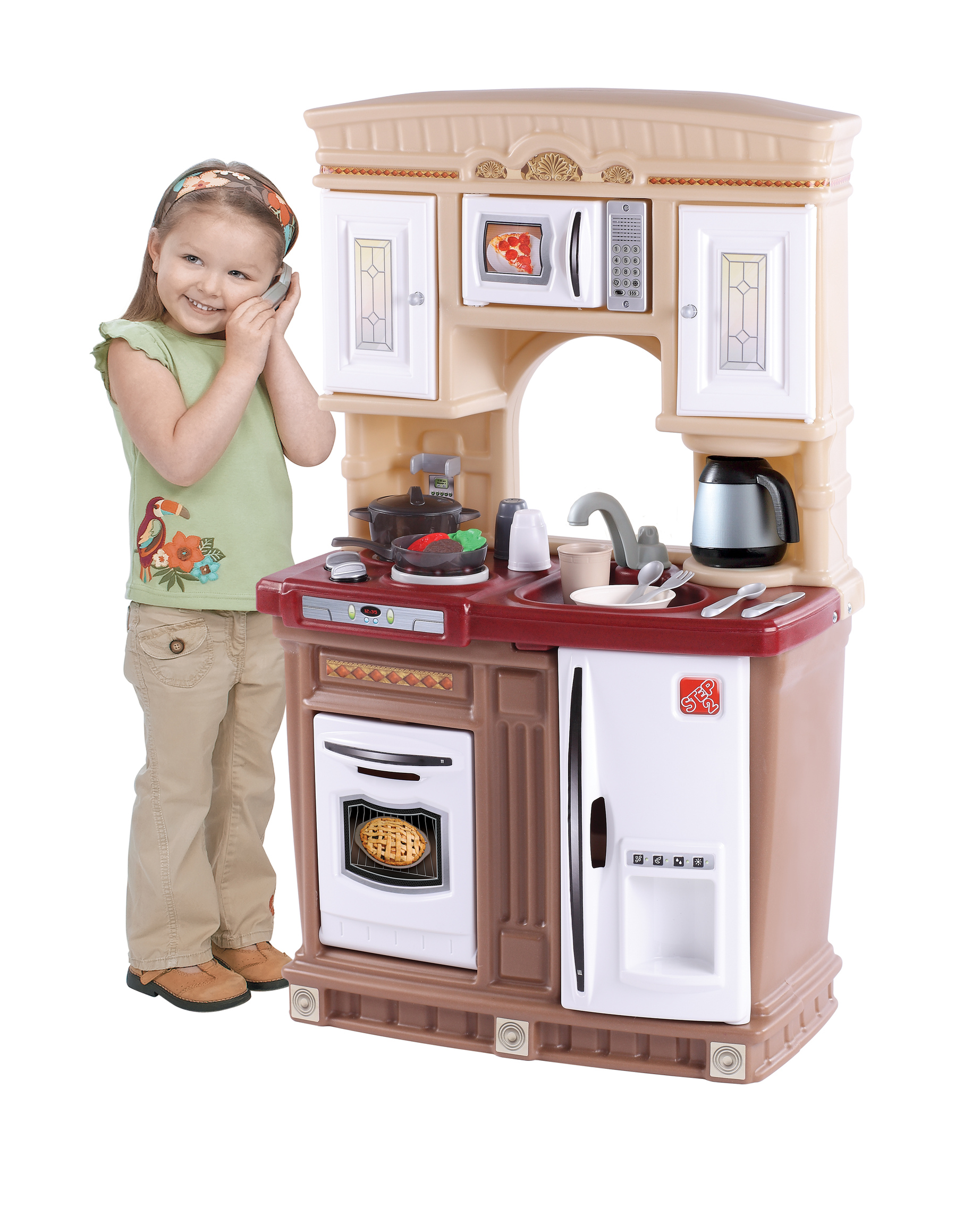 Step2 Lifestyle Fresh Accents Brown Toddler Plastic Kitchen with 30 Piece Kitchen Play Set - image 5 of 5