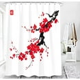 thumbnail image 5 of Pink Cherry Blossom Shower Curtain, Japanese Sakura Floral Shower Curtain Set, Ink Painting Cherry Flower Shower Curtains for Bathroom, Waterproof Fabric with 12 Hooks, 72 x 72 Inches, 5 of 6