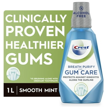 Crest Pro Health Gum and Breath Purify Oral Rinse Mouthwash, Mint, 33.8 fl oz