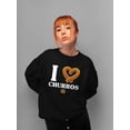 thumbnail image 2 of I Love Churros Heart Graphic - Retro Snack Lover Design Women's Sweatshirt, 2 of 4