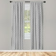 thumbnail image 2 of Ambesonne Geometric 4-Panel Curtains, Rings with Curves, 56"x95", Black Grey, 2 of 4