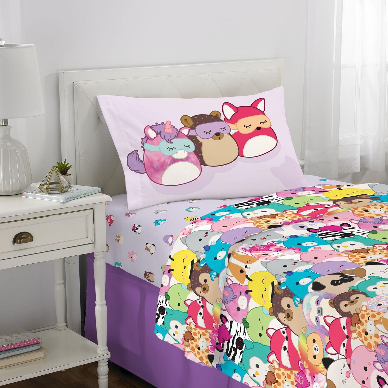 Squishmallows "Mallow Dreams" Twin Sheet Set, Squishmallows Twin Sheet Set