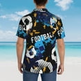 thumbnail image 4 of Fuzoiu Football Print Hawaiian Shirt for Men, Summer Beach Casual Short Sleeve Button Down Shirts, Men’s Beach Summer Shirts with Pocket,3X-Large, 4 of 7