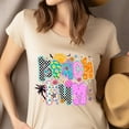 thumbnail image 4 of Beach Bum Retro Checkered Shirt – Funky Vacation Vibe Tee, Sand, Size M, 4 of 6