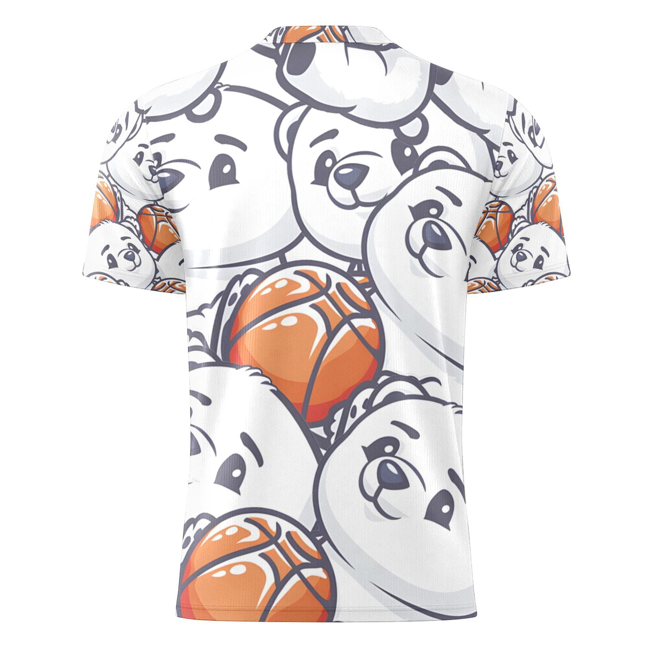 Polar Bear Playing Basketballs Men's Sports Jerseys Athletic T-Shirt Football Referee Short Sleeves Shirt 3XL
