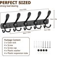 thumbnail image 3 of 2 Piezas Perchero de Pared 5 Ganchos, Acero Inoxidable Alta Capacidad, Soporte Antirayones para Colgar Abrigos, Organizador para Entrada, Sala de Estar y Dormitorio (Negro), 3 of 4