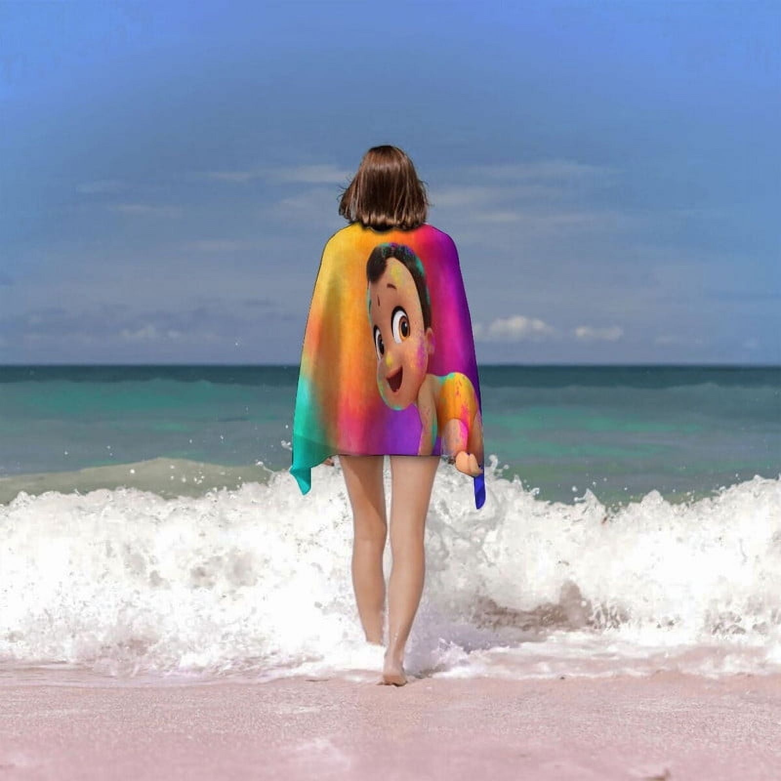 Mighty Little Bheem Festival of Colors Cartoon Gifts Beach Towel for Women Kids Birthday Bath Outdoor Quick Dry Lightweight 30.7×51in