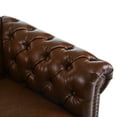 thumbnail image 6 of Bentar Chesterfield Swivel Club Chair with Button-Tufted Faux Leather, Nailhead Trim, Scrolled Arms, 360° Rotation, Dark Brown, 6 of 8