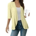 thumbnail image 2 of Akafmk Summer Plus Size Cardigans for Women,Lightweight Open-Front Cardigan,Women's Solid Color Half-sleeve Hollow Casual Loose Cardigan Loose Cover Up Jackets Tops, 2 of 5