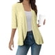 thumbnail image 2 of Camisas para mujer,Cárdigan informal de punto calado para mujer, corte holgado de media manga, 95 % poliéster, 5 % elastano, cuello redondo para uso diario, sopatenor, 2 of 9