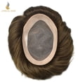 thumbnail image 4 of Lyrical Hair Toupee for Men Fine Mono Mens Toupee Human Hair Replacement Systems Monofilament with NPU Hairpiece for Man Black Brown Blonde Gray Hair Wig Unit, 4 of 6