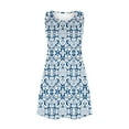 thumbnail image 4 of gakvbuo Summer Dresses for Women Crewneck Knee-Length A-Line Dresses Boho Floral Sundress Sleeveless Tshirt Dress Pockets Casual Loose Swing Tank Dress Beach Cover Up, 4 of 5