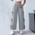 thumbnail image 2 of Casual Pants For Women Sevevn Women's Baggy Sweatpants Elastic Waist Casual Bow Tie Straps Wide Leg Pants with Pocket Travel Pants, 2 of 8