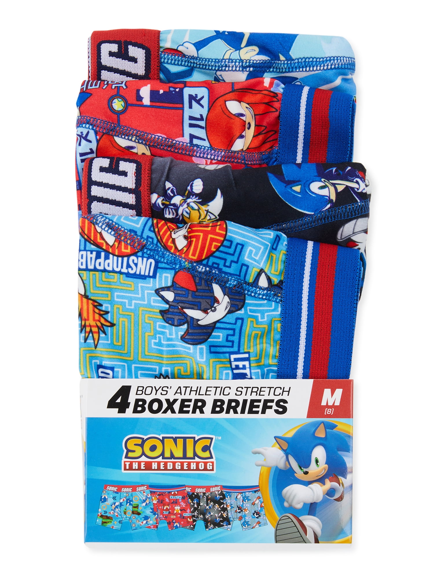 Sonic the Hedgehog Boys Graphic Print Boxer Briefs, 4 Pack, Sizes XS-L