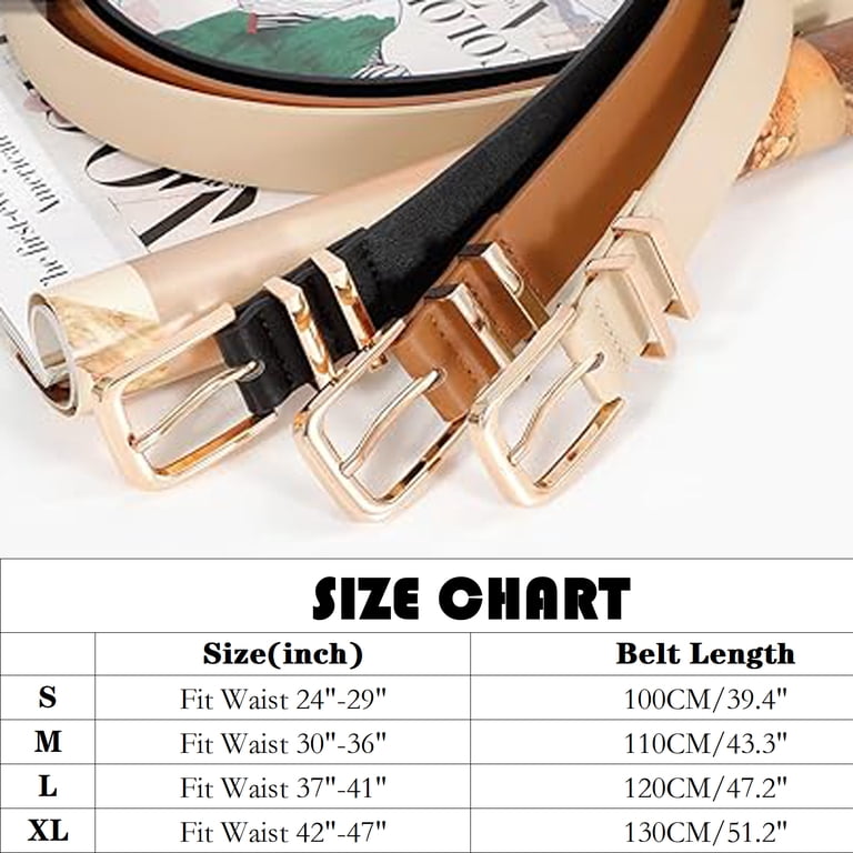 REDESS Women's Belts, 3-Pack Faux Leather with Gold Buckle photo 3