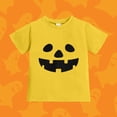 thumbnail image 2 of Bobifish Little Girls Halloween Graphic T-Shirt Short Sleeve Crewneck Top Pumpkin Print Fun Tee For Kid, 2 of 5