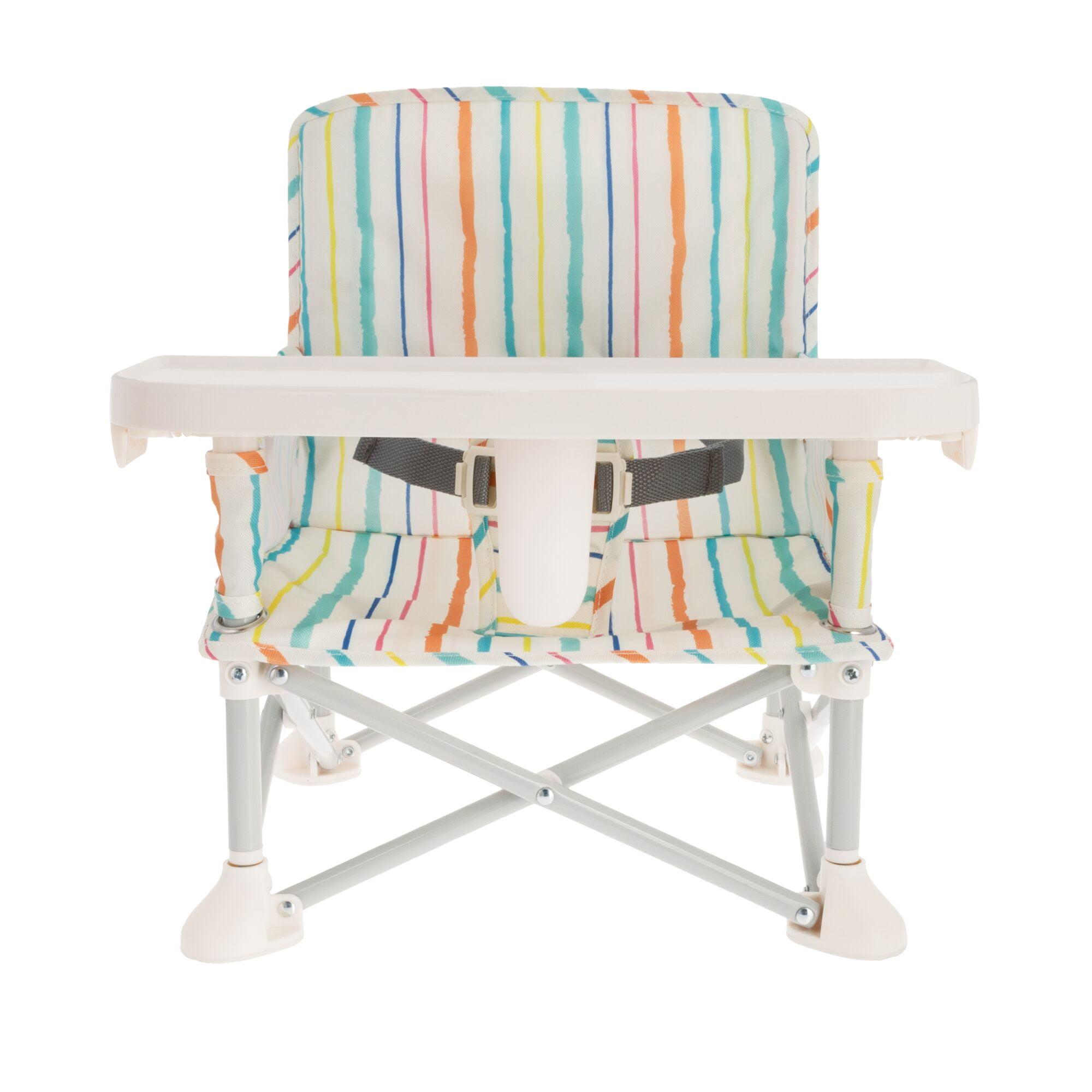 Nuby Pop-Up Portable Booster Seat with Removable Tray, Stripes