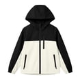 thumbnail image 2 of Cethrio Girls Zip up Jackets, Waterproof Lightweight Outdoor Long Sleeve Kids Windbreaker Black Size 5-6 T, 2 of 6