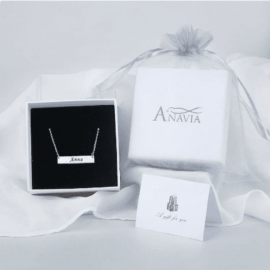 Personalized 4-Sided Bar Necklace Engraved Jewelry Christmas Gift for Her Name Necklace