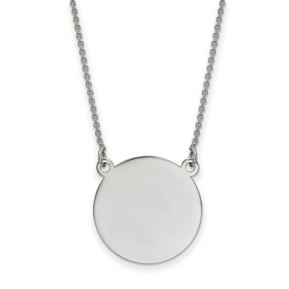 Beautiful 14k White Gold .018 Gauge Circular Engravable Disc 18 Necklace