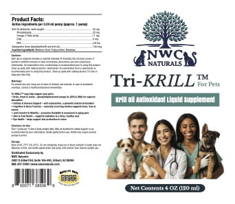 NWC Naturals Tri-Krill Oil Supplement for Dogs and Cats Supports Joint Brain Reduces Scratching and Shedding Air-Free Pump Pure Omega - 3 DHA EPA
