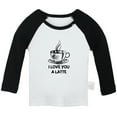 thumbnail image 2 of iDzn I Love You A Latte Funny T shirt For Baby, Newborn Babies T-shirts, Infant Tops, 0-24M Kids Graphic Tees Clothing (Long Black Raglan T-shirt, 12-18 Months), 2 of 5